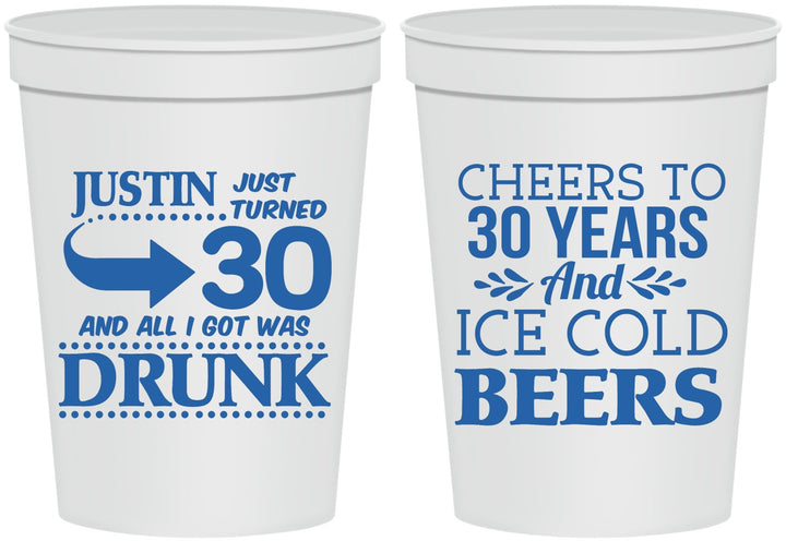 Personalized Birthday 16 oz Stadium Cups - Cheers To 30 Years | 20219