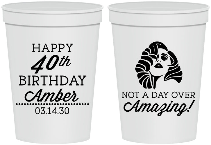Personalized Birthday 16 oz Stadium Cups - 40th | 20222