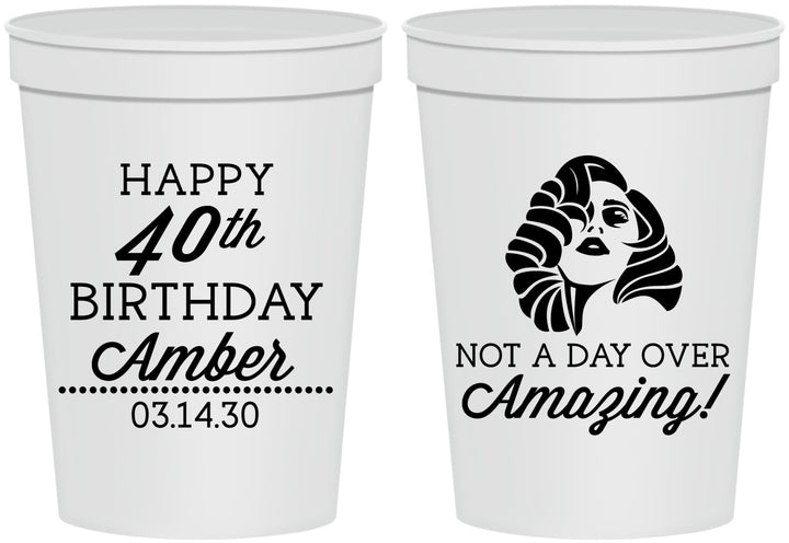Personalized Birthday 16 oz Stadium Cups - 40th | 20222