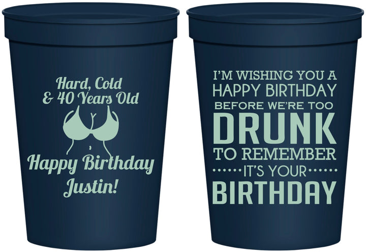 Personalized Birthday 16 oz Stadium Cups - 40th | 20237