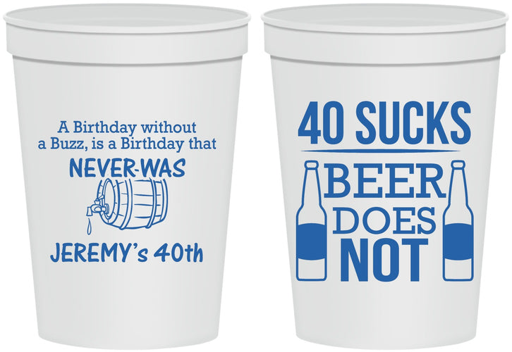 Personalized Birthday 16 oz Stadium Cups - 40th | 20247