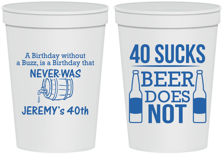 Personalized Birthday 16 oz Stadium Cups - 40th | 20247