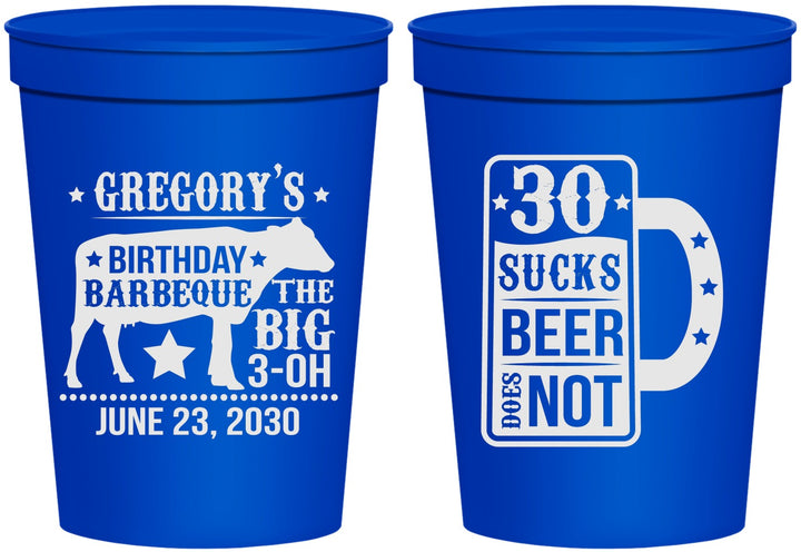 Personalized Birthday 16 oz Stadium Cups - 30th | 20248
