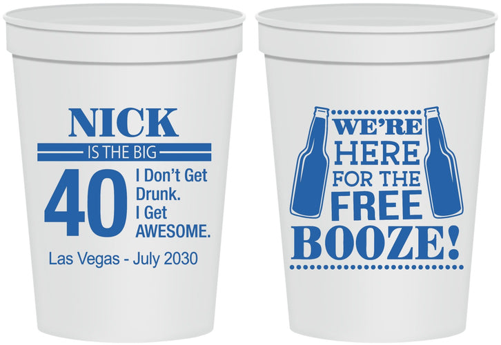 Personalized Birthday 16 oz Stadium Cups - 40th | 20249
