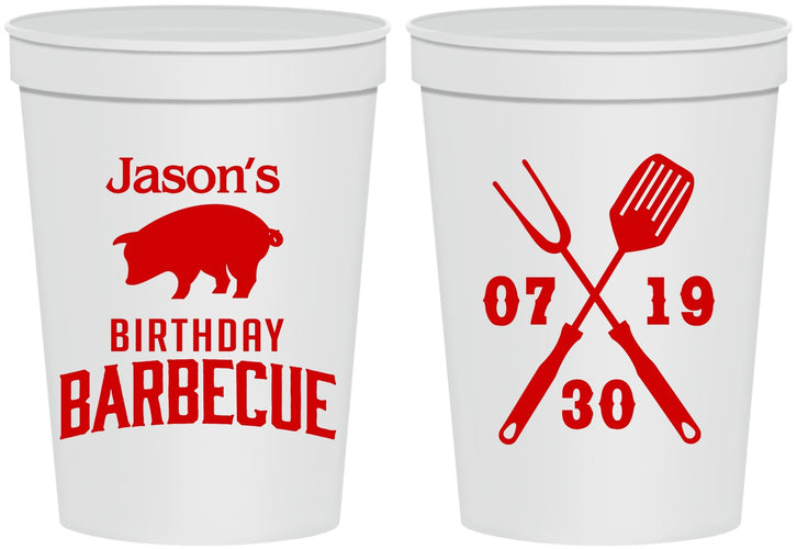 Personalized Birthday 16 oz Stadium Cups - Barbeque Bbq | 20253