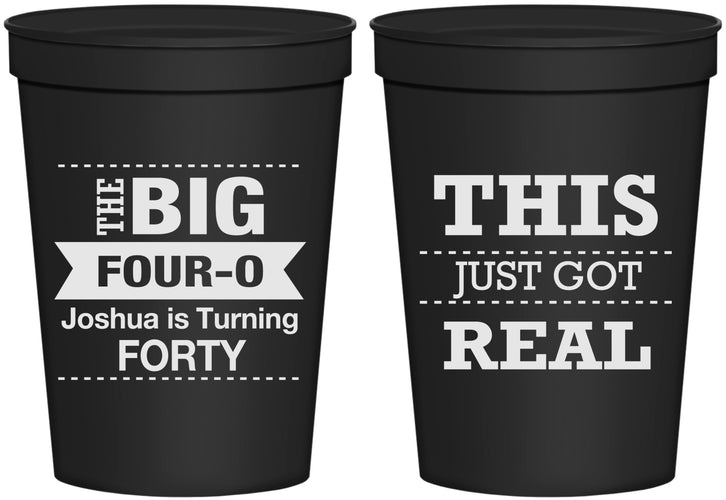Personalized Birthday 16 oz Stadium Cups - 40th | 20254