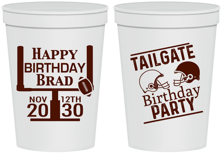 Personalized Birthday 16 oz Stadium Cups - Football | 20256