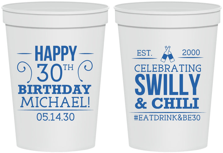 Personalized Birthday 16 oz Stadium Cups - 30th | 20257