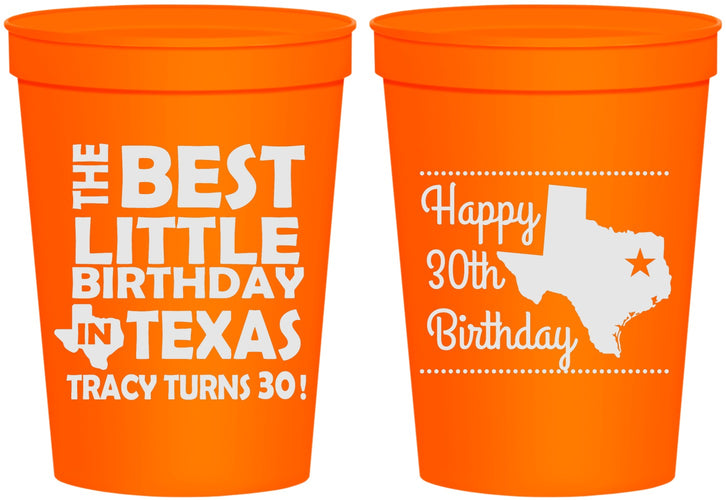 Personalized Birthday 16 oz Stadium Cups - 30th Texas | 20265