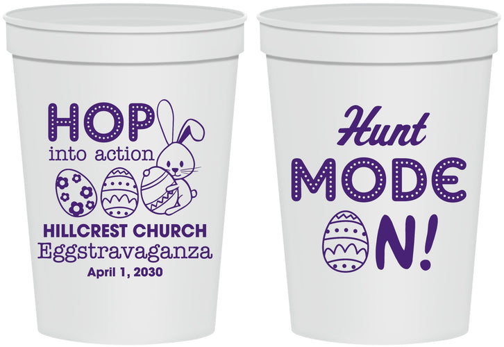 Personalized Easter 16 oz Stadium Cups - Hunt Mode On Bunny | 210000