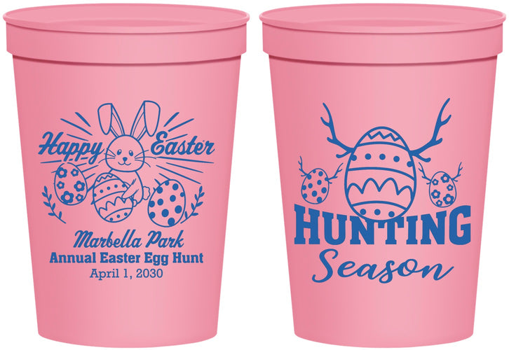 Personalized Easter 16 oz Stadium Cups - Bunny Egg Hunt | 210003