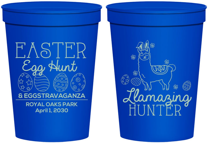 Personalized Easter 16 oz Stadium Cups - Llama Eggs | 210009