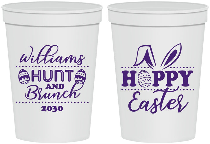 Personalized Easter 16 oz Stadium Cups - Hoppy Bunny Eggs | 210012
