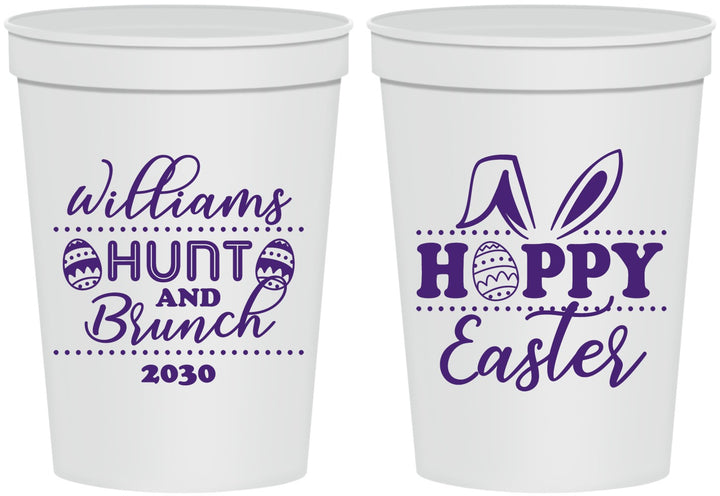 Personalized Easter 16 oz Stadium Cups - Hoppy Bunny Eggs | 210012