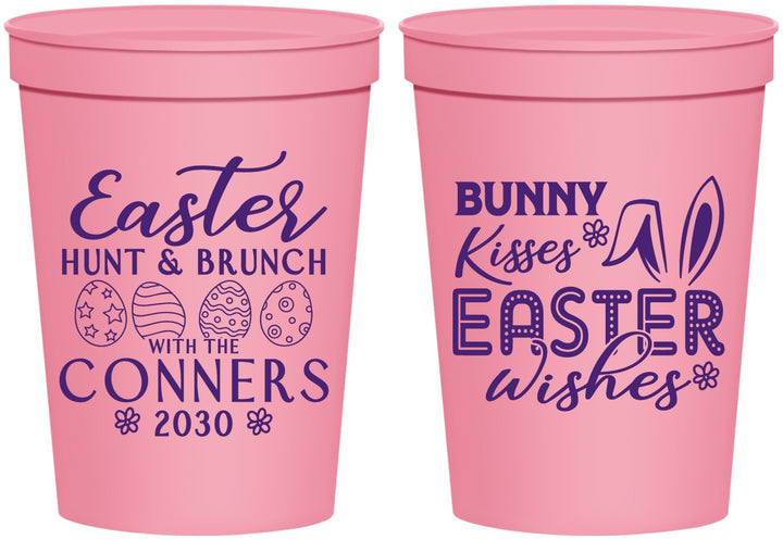 Personalized Easter 16 oz Stadium Cups - Bunny Kisses Eggs | 210014