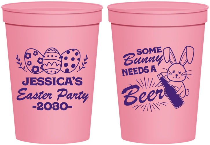 Personalized Easter 16 oz Stadium Cups - Bunny Needs A Beer | 210018