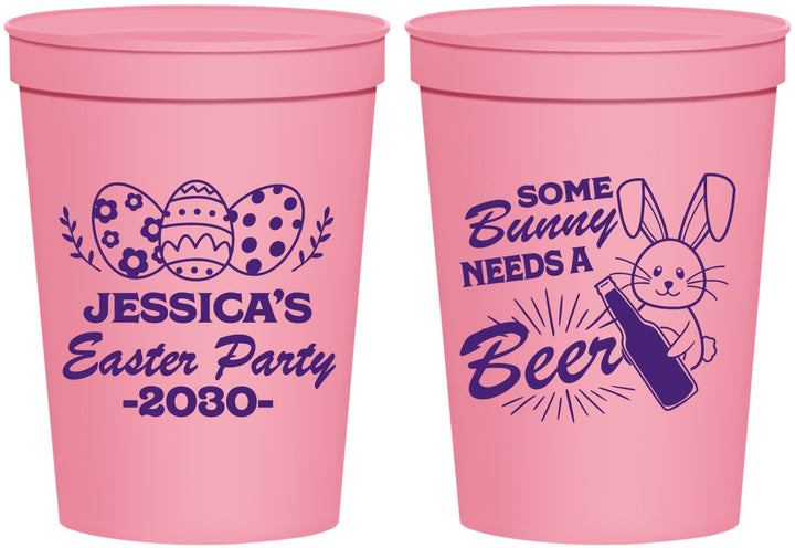 Personalized Easter 16 oz Stadium Cups - Bunny Needs A Beer | 210018