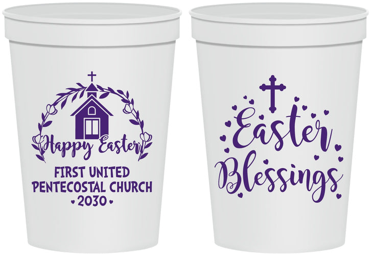 Personalized Easter 16 oz Stadium Cups - Easter Blessings Church | 210024