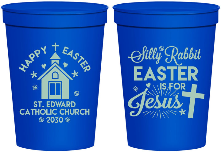 Personalized Easter 16 oz Stadium Cups - Silly Rabbit | 210025