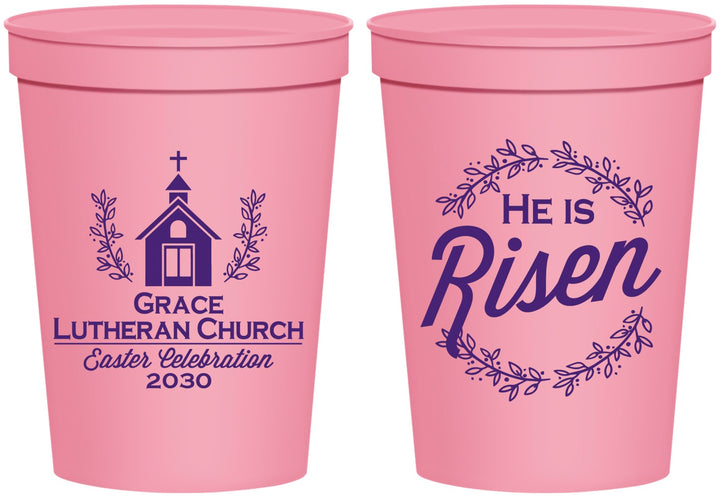Personalized Easter 16 oz Stadium Cups - He Is Risen | 210026