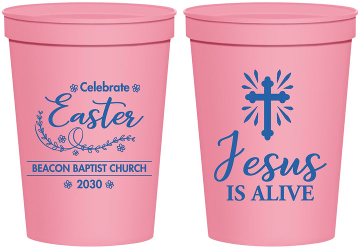Personalized Easter 16 oz Stadium Cups - Jesus Is Alive | 210027