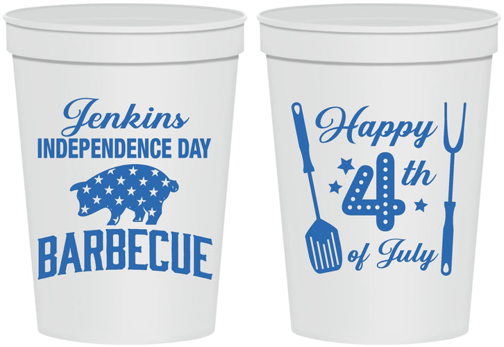 Personalized 4th Of July 16 oz Stadium Cups - Barbecue Bbq | 220001