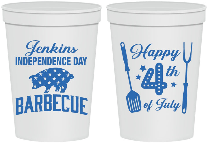 Personalized 4th Of July 16 oz Stadium Cups - Barbecue Bbq | 220001