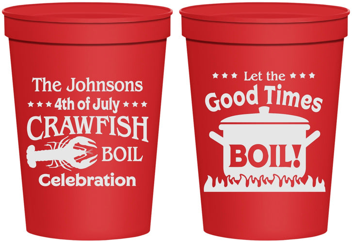 Personalized 4th Of July 16 oz Stadium Cups - Crawfish Boil | 220010