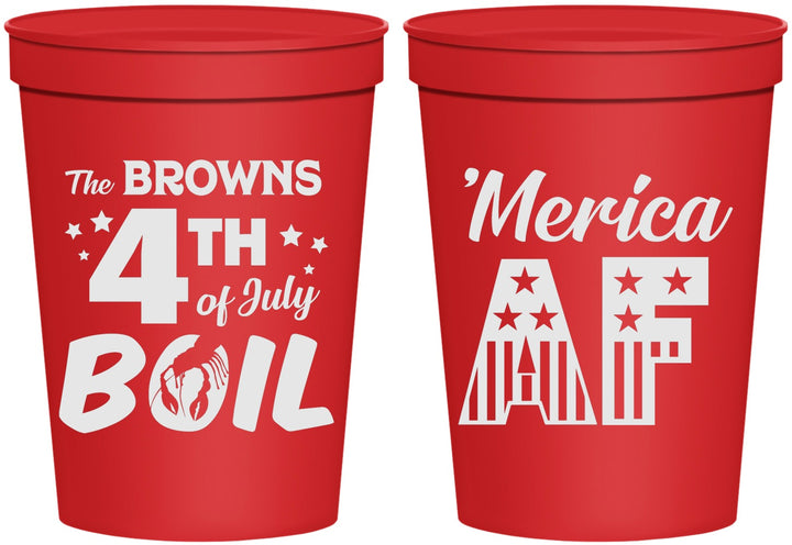 Personalized 4th Of July 16 oz Stadium Cups - Merica Af | 220014