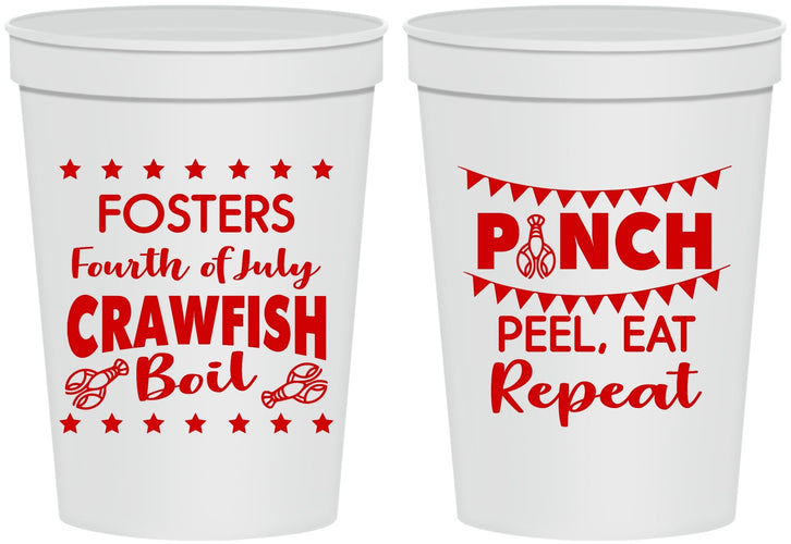 Personalized 4th Of July 16 oz Stadium Cups - Crawfish Boil | 220016