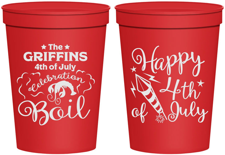 Personalized 4th Of July 16 oz Stadium Cups - Crawfish Boil | 220018