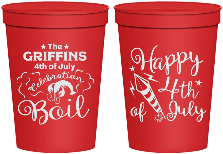 Personalized 4th Of July 16 oz Stadium Cups - Crawfish Boil | 220018