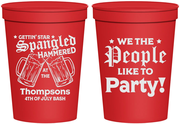Personalized 4th Of July 16 oz Stadium Cups - We The People | 220030