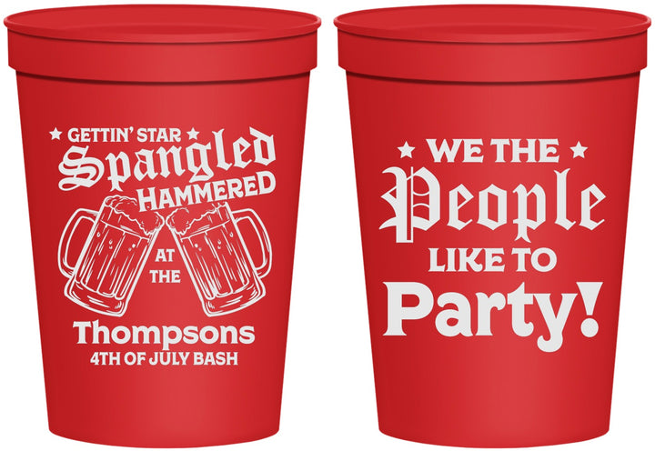 Personalized 4th Of July 16 oz Stadium Cups - We The People | 220030