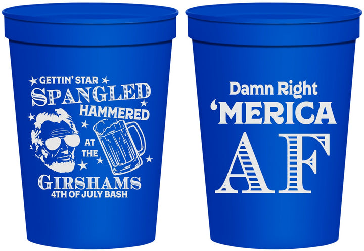 Personalized 4th Of July 16 oz Stadium Cups - Merica Af | 220031