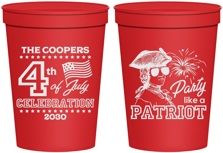 Personalized 4th Of July 16 oz Stadium Cups - Patriot | 220038