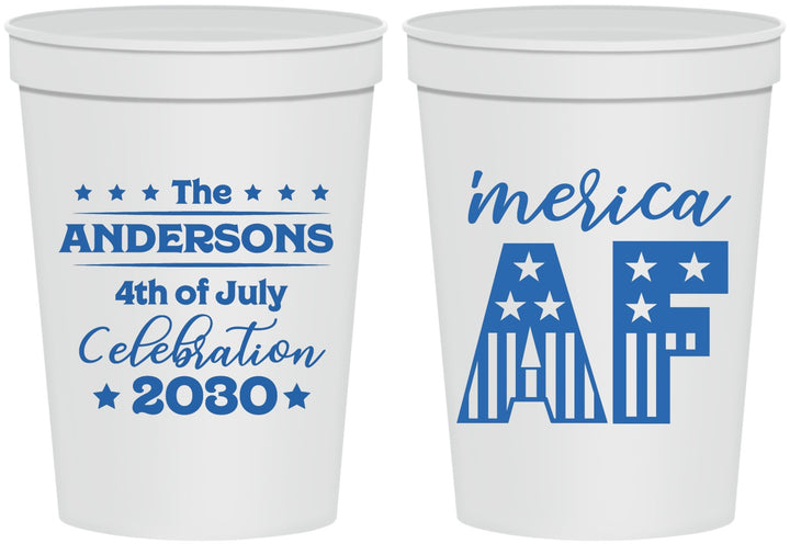 Personalized 4th Of July 16 oz Stadium Cups - Merica Af | 220041