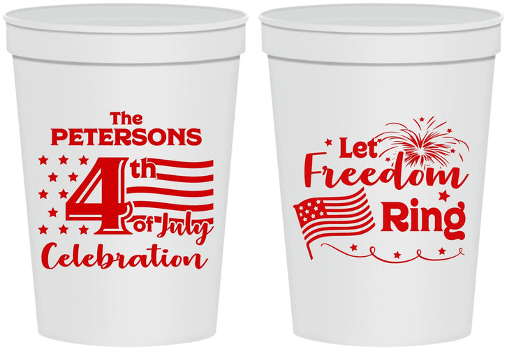 Personalized 4th Of July 16 oz Stadium Cups - Fireworks | 220048