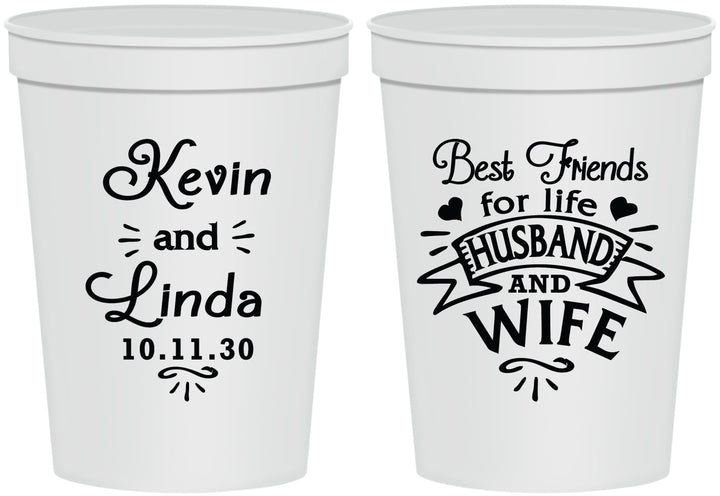 Personalized Wedding 16 oz Stadium Cups - Best Friends | 221