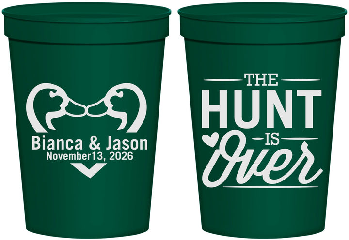 Personalized Wedding 16 oz Stadium Cups - The Hunt Is Over Duck | 227