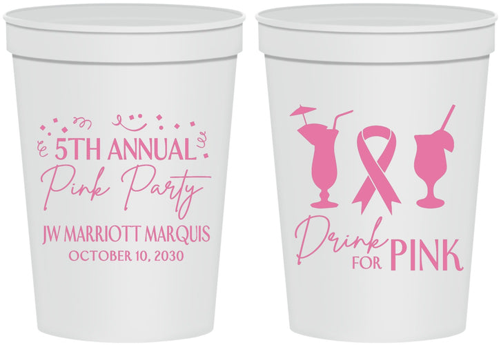 Personalized Awareness 16 oz Stadium Cups - Drink For Pink | 230001