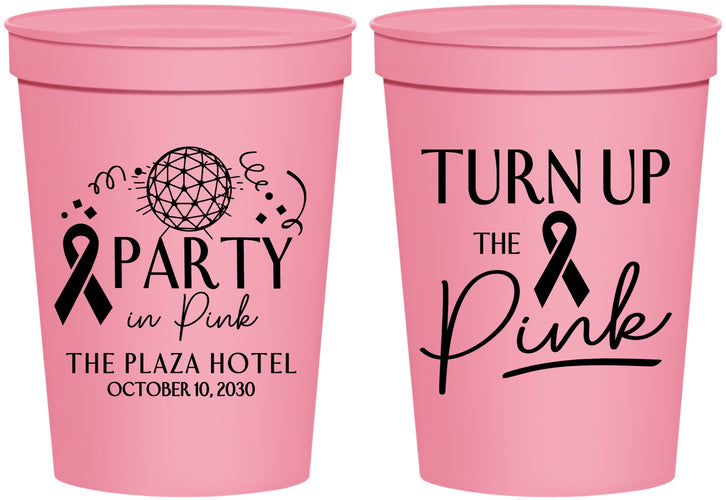 Personalized Awareness 16 oz Stadium Cups - Party In Pink | 230002