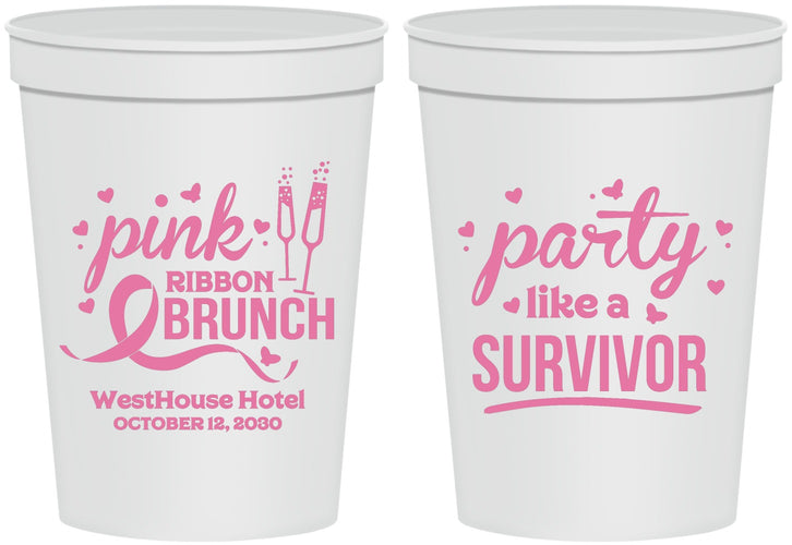 Personalized Awareness 16 oz Stadium Cups - Party Like A Survivor | 230005
