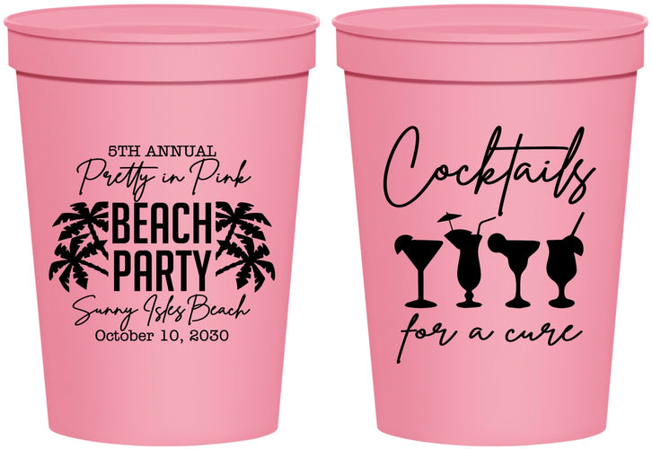 Personalized Awareness 16 oz Stadium Cups - Beach Party | 230007