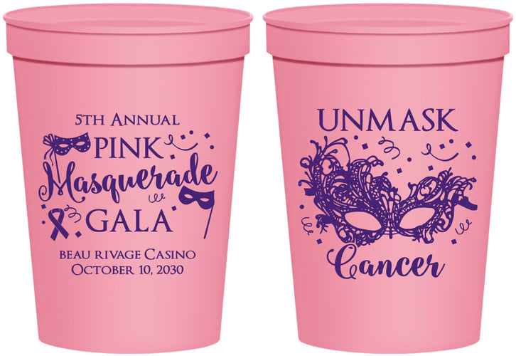 Personalized Awareness 16 oz Stadium Cups - Masquerade | 230008