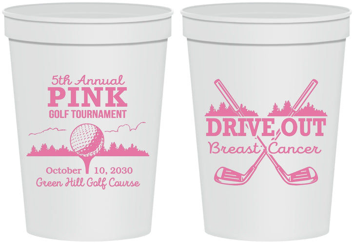 Personalized Awareness 16 oz Stadium Cups - Gold Drive Out | 230017