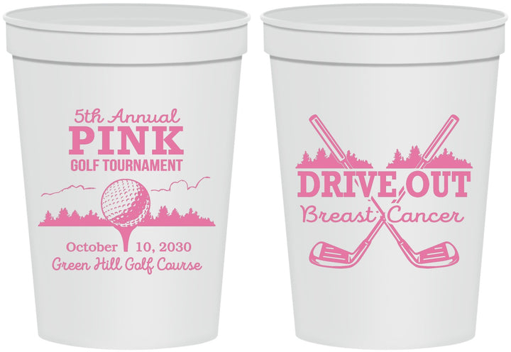 Personalized Awareness 16 oz Stadium Cups - Gold Drive Out | 230017