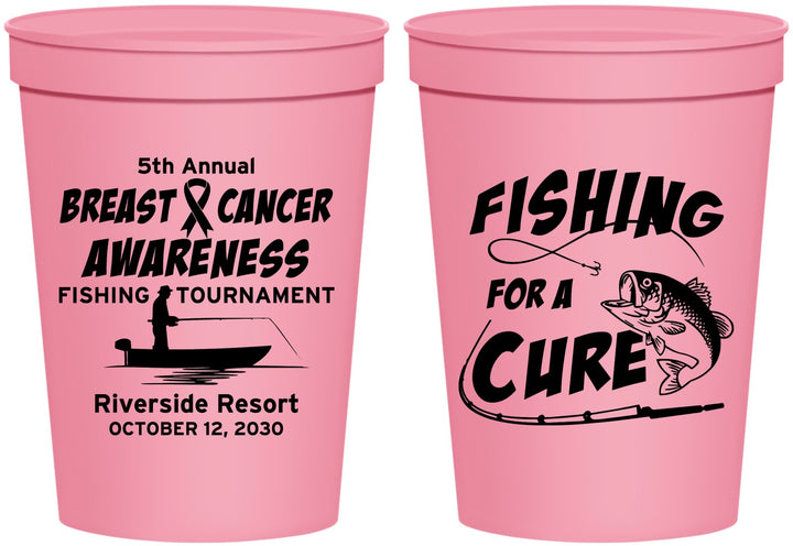 Personalized Awareness 16 oz Stadium Cups - Fishing For A Cure | 230018