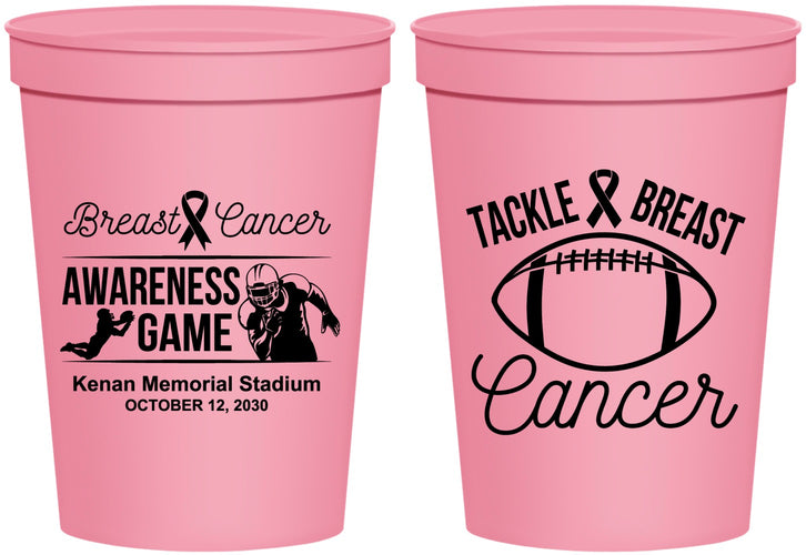 Personalized Awareness 16 oz Stadium Cups - Football Tackle | 230019
