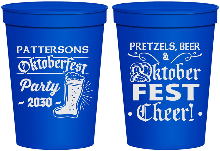 Personalized Oktoberfest 16 oz Stadium Cups - Pretzel | 240001